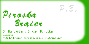 piroska braier business card